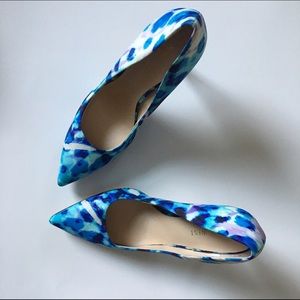 Nine West Blue Printed Watercolor shoes